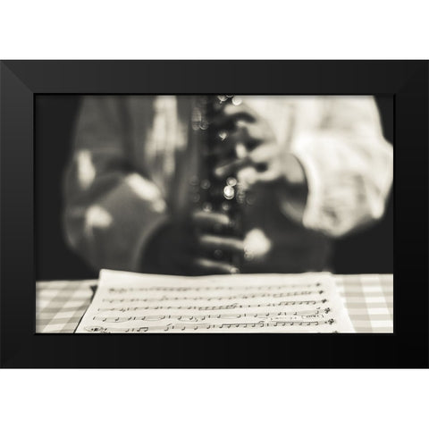 The Magic Of Queralts Music Black Modern Wood Framed Art Print by Salgado Gispert, Gloria