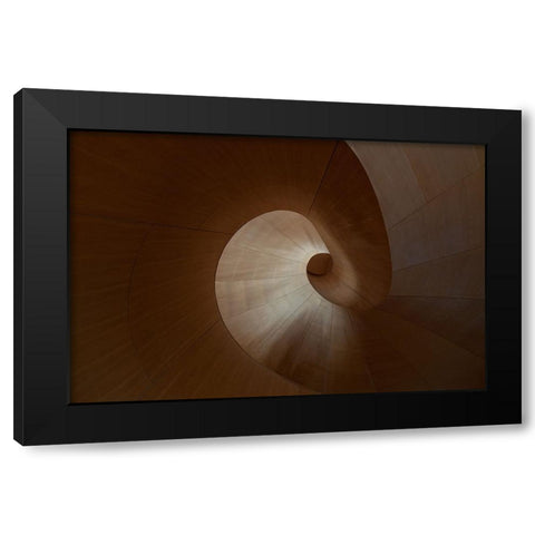Spiral Black Modern Wood Framed Art Print with Double Matting by Bonadio, Heather