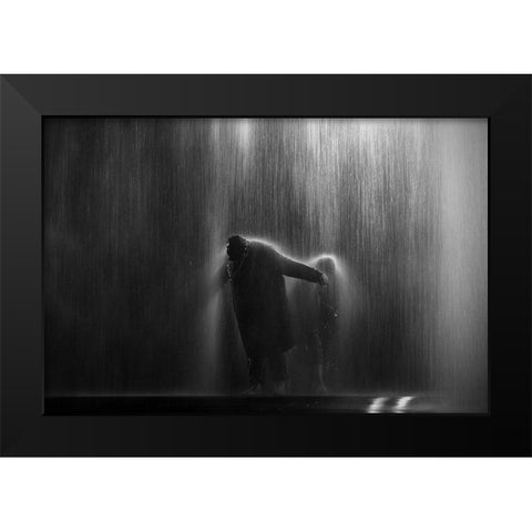 Why Does It Always Rain On Me Black Modern Wood Framed Art Print by Buchmann, Oliver