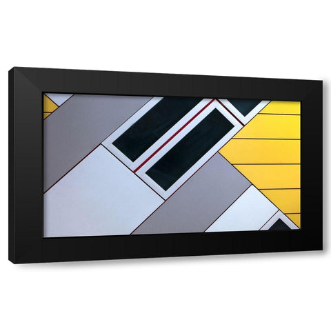 House Of Cubes Black Modern Wood Framed Art Print with Double Matting by Van De, Jeroen