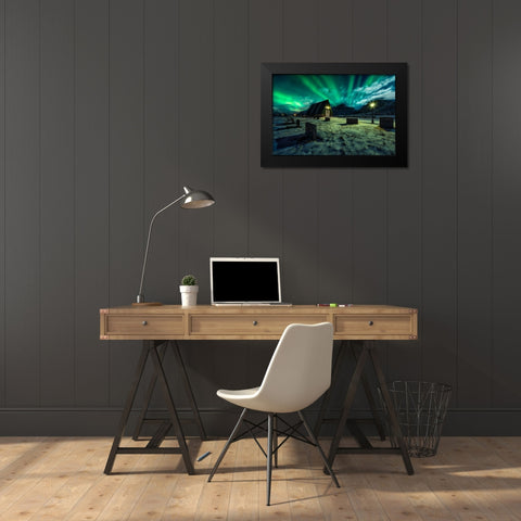 Dancing All Night Long Black Modern Wood Framed Art Print by De La, Javier