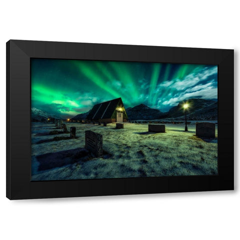 Dancing All Night Long Black Modern Wood Framed Art Print by De La, Javier