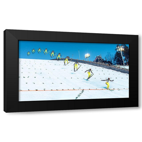 Anatomy Of A Ski Jump Black Modern Wood Framed Art Print by Damsten, Petri