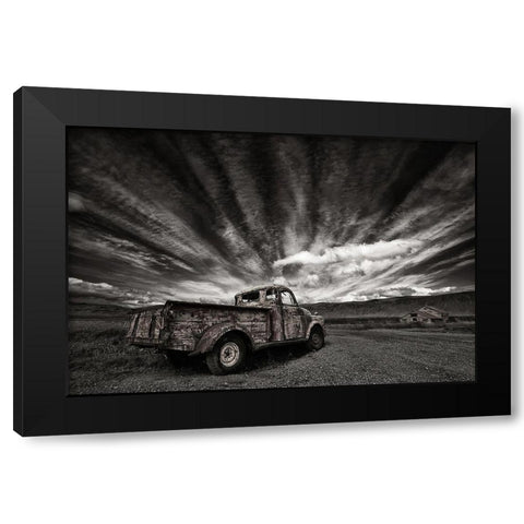Old Truck (Mono) Black Modern Wood Framed Art Print with Double Matting by H. Ingibergsson, Torsteinn