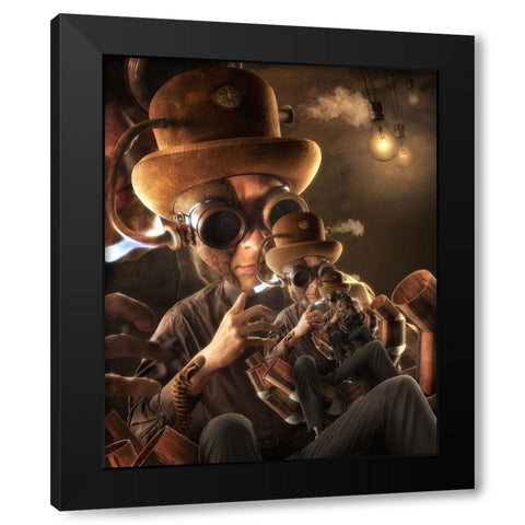 Parthenogenesis Black Modern Wood Framed Art Print by Kiciak, Christophe