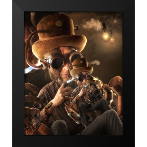 Parthenogenesis Black Modern Wood Framed Art Print by Kiciak, Christophe