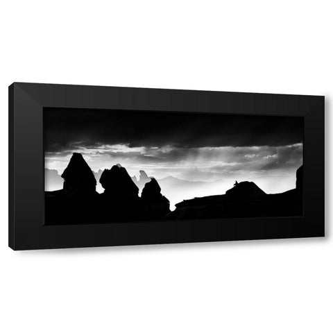 The Thinker Black Modern Wood Framed Art Print with Double Matting by Luis Duran, Juan
