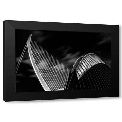 Dramatic Valencia Black Modern Wood Framed Art Print with Double Matting by Camacho, Anto