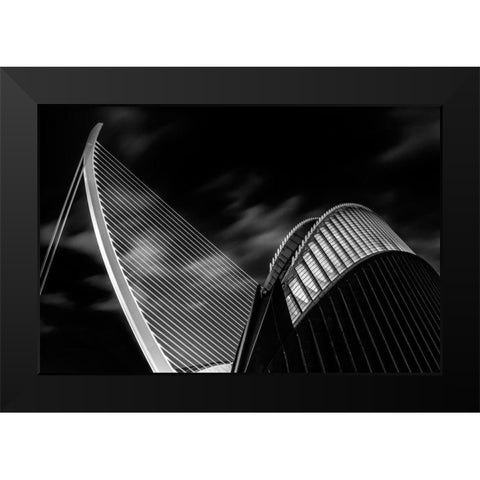 Dramatic Valencia Black Modern Wood Framed Art Print by Camacho, Anto