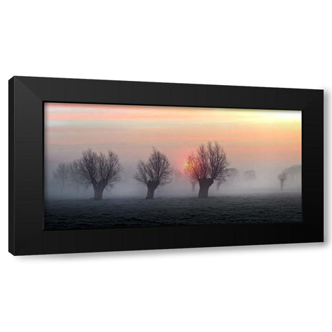 The Shadow Of Time Black Modern Wood Framed Art Print with Double Matting by Flour, Piet