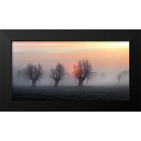 The Shadow Of Time Black Modern Wood Framed Art Print by Flour, Piet