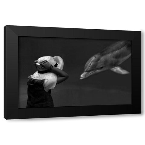Close Encounter ... Black Modern Wood Framed Art Print with Double Matting by Depaepe, Yvette