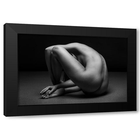 Bodyscape Black Modern Wood Framed Art Print with Double Matting by Belovodchenko, Anton
