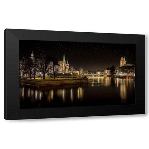 Zurich Black Modern Wood Framed Art Print by Mitropoulos, Petros