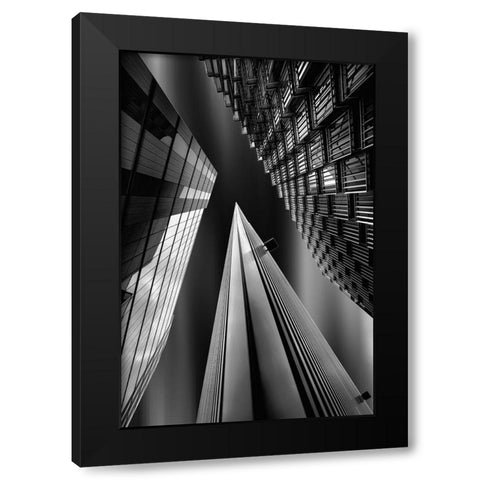 Light Pyramid Black Modern Wood Framed Art Print with Double Matting by Azevedo, Olavo