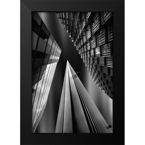 Light Pyramid Black Modern Wood Framed Art Print by Azevedo, Olavo