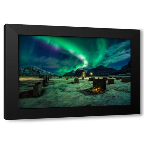 Dacing All Night Long Ii Black Modern Wood Framed Art Print by De La, Javier