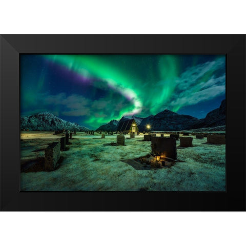 Dacing All Night Long Ii Black Modern Wood Framed Art Print by De La, Javier