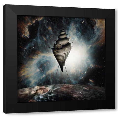 Dream House Black Modern Wood Framed Art Print by Helerand, Roland