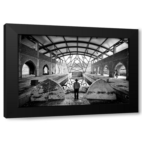 Swimming Pool Black Modern Wood Framed Art Print by Ferrara, Carlo