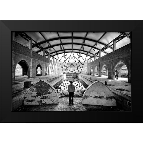 Swimming Pool Black Modern Wood Framed Art Print by Ferrara, Carlo