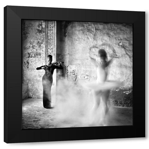 Dance Black Modern Wood Framed Art Print with Double Matting by M., Michael