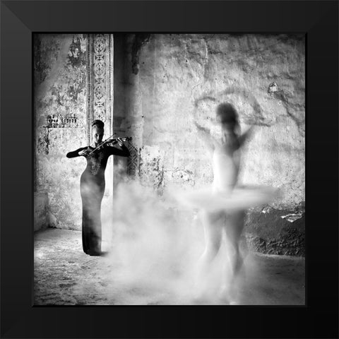 Dance Black Modern Wood Framed Art Print by M., Michael