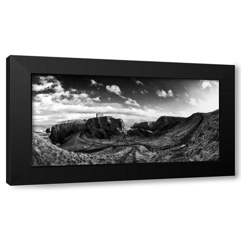 Dunnottar Castle Black Modern Wood Framed Art Print by Clemens, Thomas