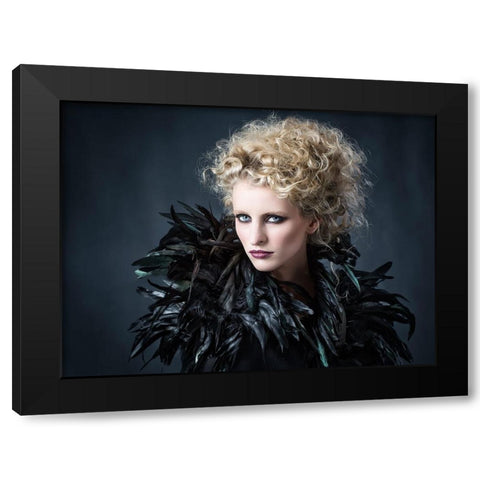 Feathered Fredau Black Modern Wood Framed Art Print by Catchlight Studio