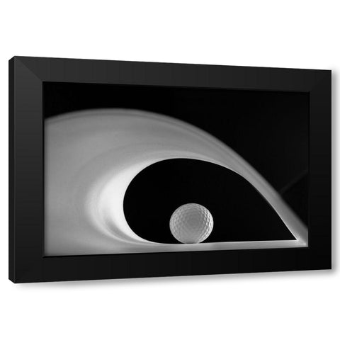 Golf Ball Black Modern Wood Framed Art Print with Double Matting by Azevedo, Olavo