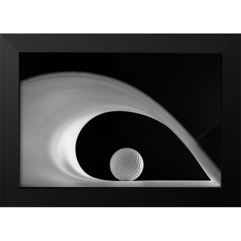 Golf Ball Black Modern Wood Framed Art Print by Azevedo, Olavo