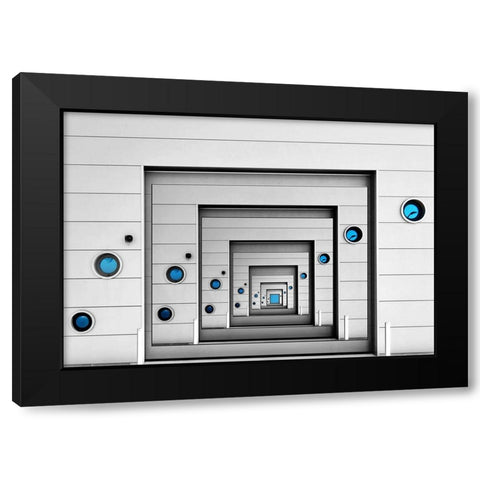 Blue Desire Black Modern Wood Framed Art Print with Double Matting by van Maastricht, Henk