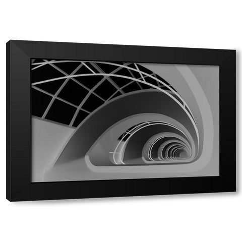 Antwerp-Stairs Black Modern Wood Framed Art Print by Niezen, Jan