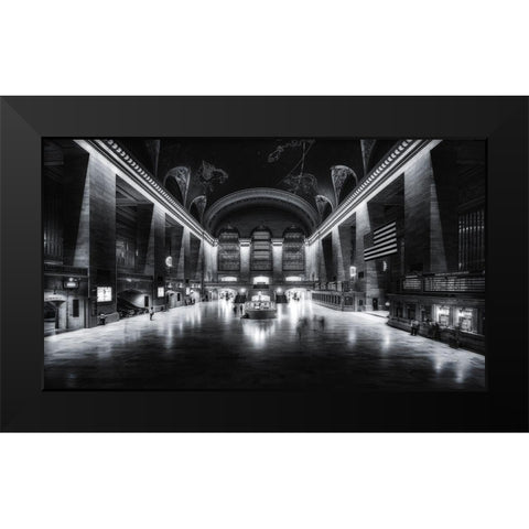 6:16 A.M. Black Modern Wood Framed Art Print by De La, Javier