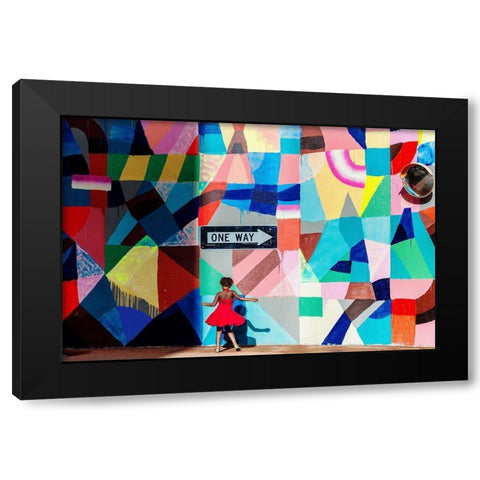 One Way Black Modern Wood Framed Art Print with Double Matting by Salgado Gispert, Gloria