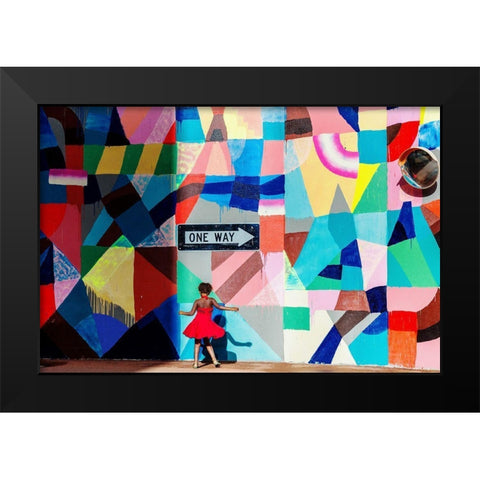 One Way Black Modern Wood Framed Art Print by Salgado Gispert, Gloria