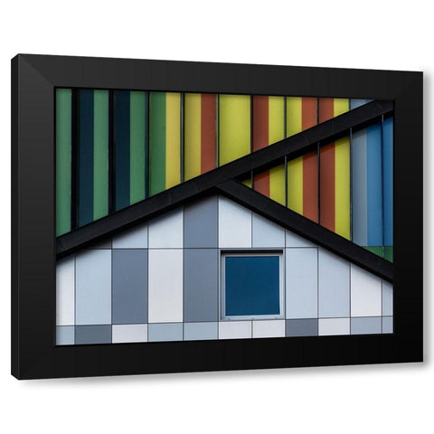 The Color Symphony Black Modern Wood Framed Art Print by Van Den, Jef