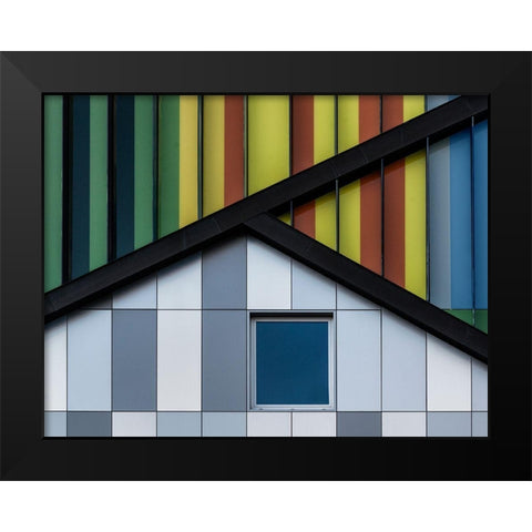 The Color Symphony Black Modern Wood Framed Art Print by Van Den, Jef