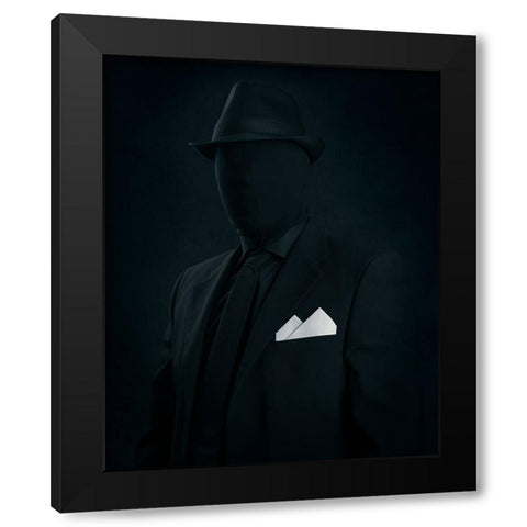 Mr. Black Black Modern Wood Framed Art Print by Damsten, Petri