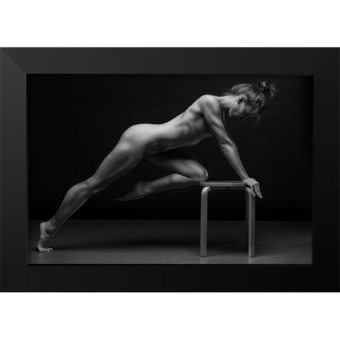 Bodyscape Black Modern Wood Framed Art Print by Belovodchenko, Anton