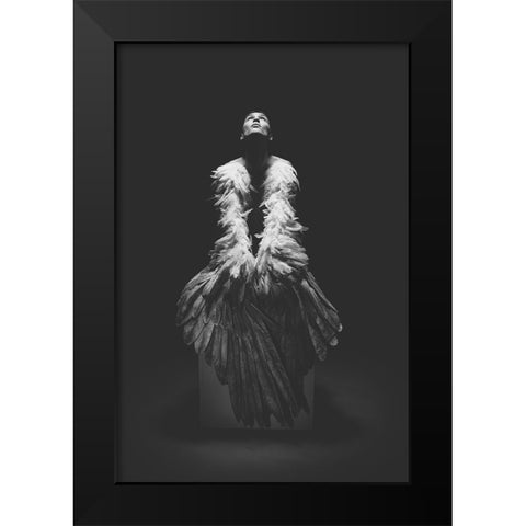 Angel Black Modern Wood Framed Art Print by Dasic, Marko