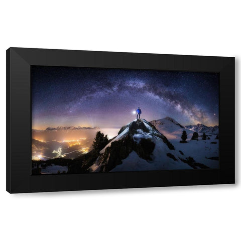 Per Aspera Ad Astra Black Modern Wood Framed Art Print by Nicholas Roemmelt, Dr.