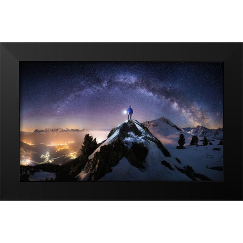 Per Aspera Ad Astra Black Modern Wood Framed Art Print by Nicholas Roemmelt, Dr.
