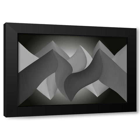 Turn Black Modern Wood Framed Art Print by Kerber, Jutta