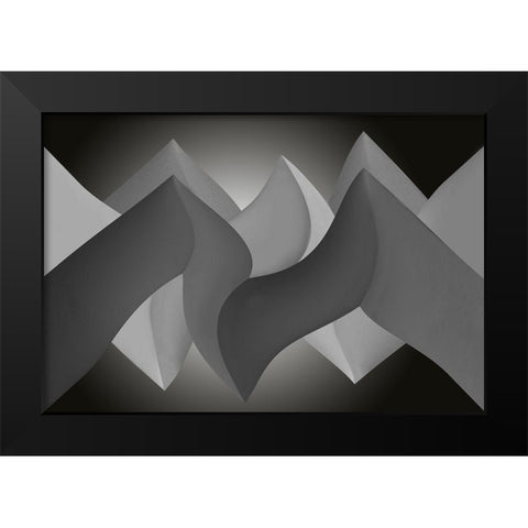 Turn Black Modern Wood Framed Art Print by Kerber, Jutta