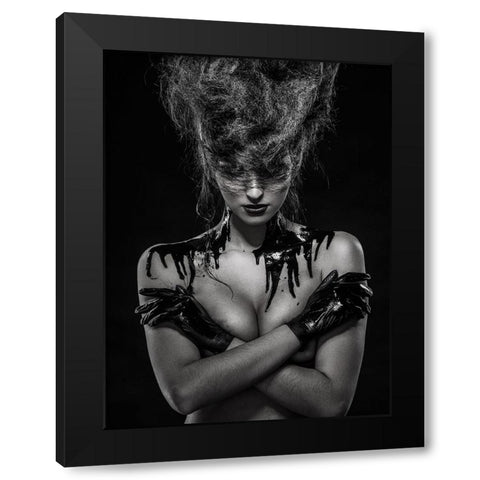 Oil Black Modern Wood Framed Art Print with Double Matting by Smirnov, Sergei