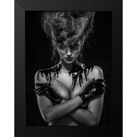 Oil Black Modern Wood Framed Art Print by Smirnov, Sergei