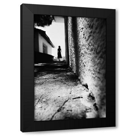 O Black Modern Wood Framed Art Print by Ayer, Ali