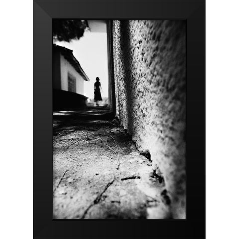 O Black Modern Wood Framed Art Print by Ayer, Ali