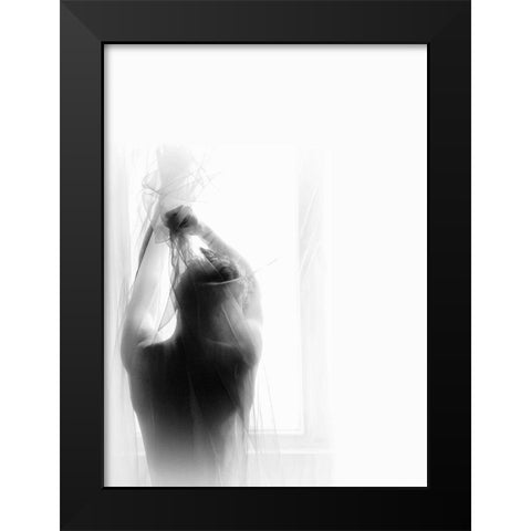 Morning Black Modern Wood Framed Art Print by Haghi, Babak